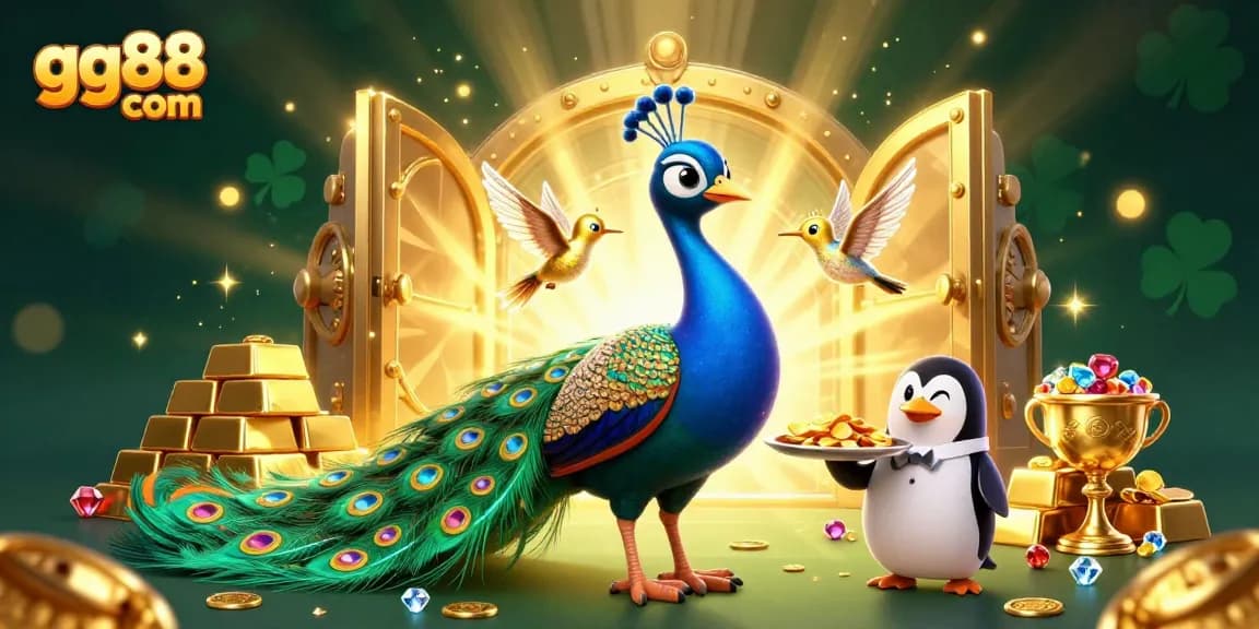 Play and win big with gg88 com featuring colorful casino characters and gleaming treasures.