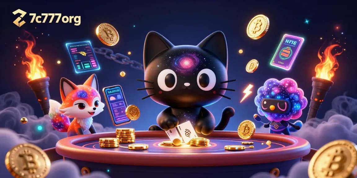 Engage with 7c777 org's cosmic casino featuring dynamic characters and vibrant gambling elements.