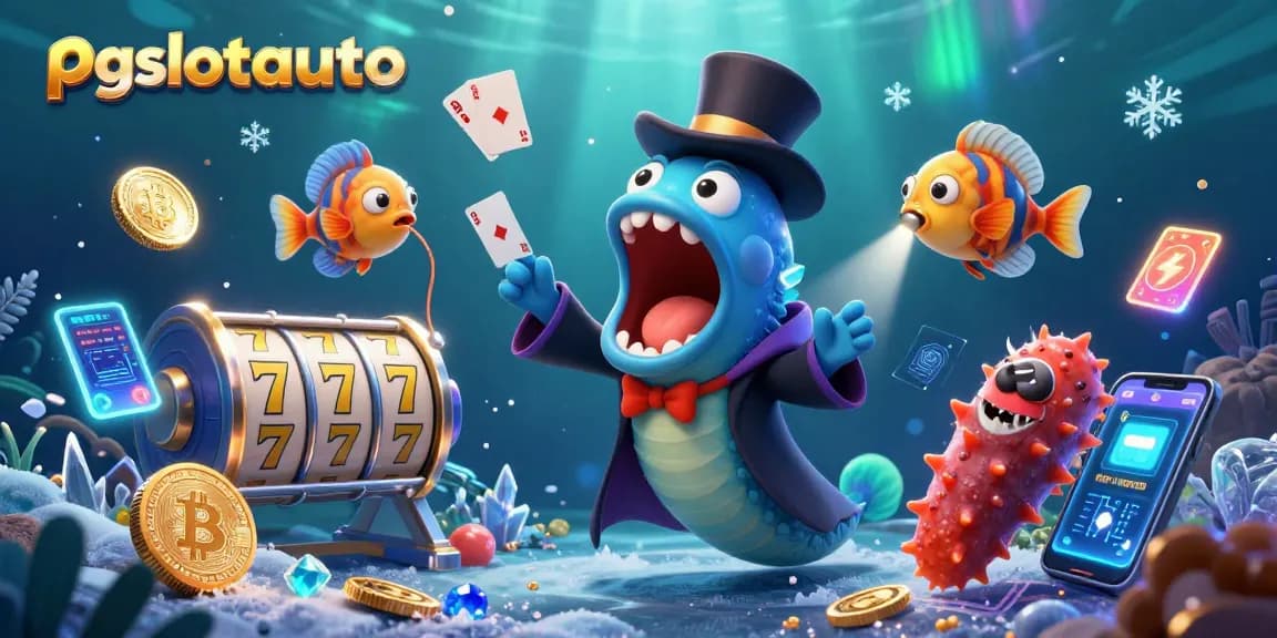 Engage with pgslotauto's thrilling slot experience featuring an energetic underwater magic show.