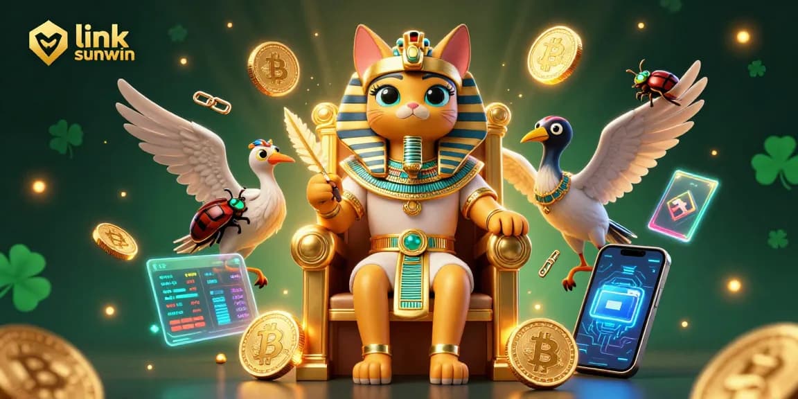 Experience winning strategies with link sunwin in this vibrant 3D casino scene featuring Egyptian elements.