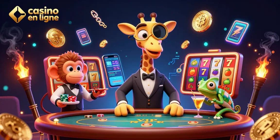 Profitez de jeux de casino en ligne passionnants avec une illustration dynamique d'une girafe parieur.