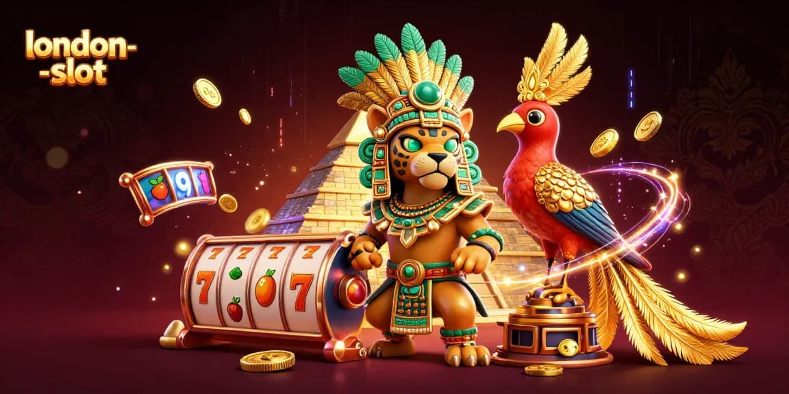 Spin and win at london-slot with Mayan characters and vibrant slot game elements.