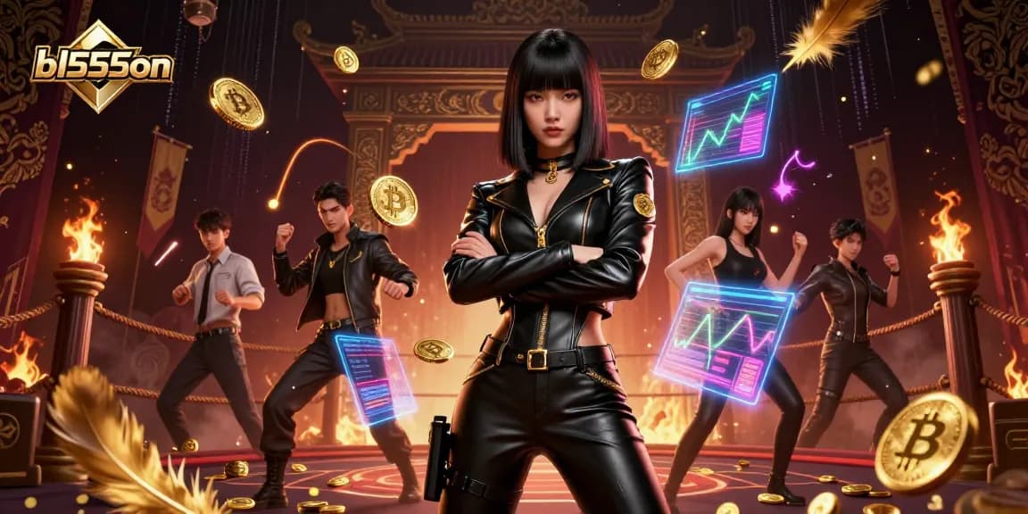 Play and win on bl555on with stunning Asian woman in a high-stakes casino setting.