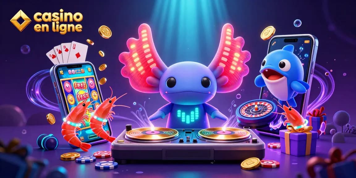 Jouez à des jeux captivants de casino en ligne avec une ambiance sous-marine vibrante et colorée.