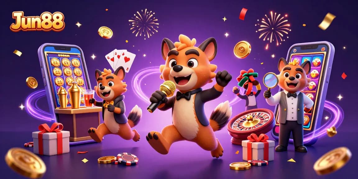 Join the fun at Jun88 as hyenas bring the comedy to the casino stage complete with slots!