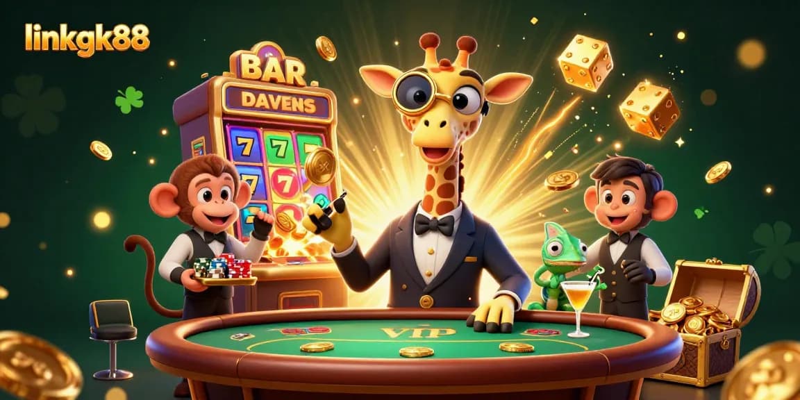 Experience the excitement of linkgk88 with a high-roller giraffe and jackpotted slot machine!