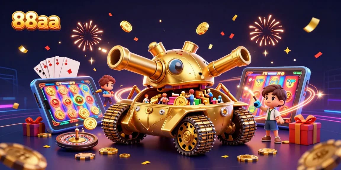 Experience vibrant gaming action at 88aa with a colorful casino in a beetle tank.