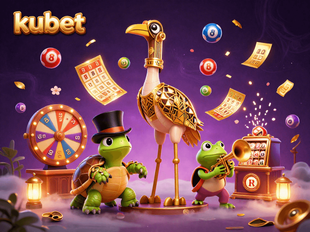 Win big with kubet's vibrant scene of a speakeasy bar filled with lottery action and excitement.