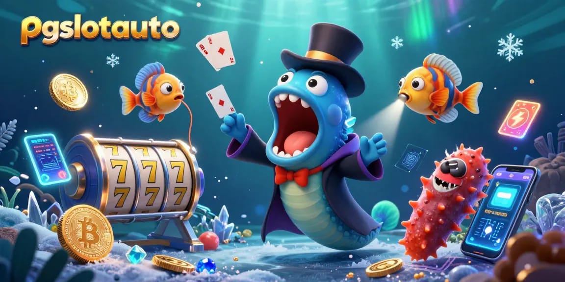 Engage with pgslotauto's thrilling slot experience featuring an energetic underwater magic show.