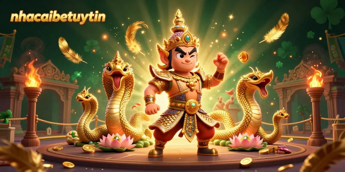 Experience thrilling gameplay at nhacaibetuytin, featuring vibrant guardians and enchanting elements in a dynamic casino scene.