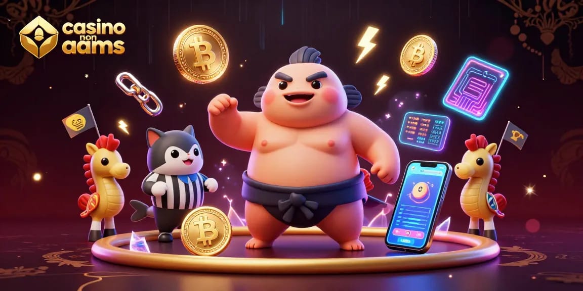 Partecipa a emozionanti giochi nei casino non AAMS con spettatori cavallucci marini e elementi crypto in una scena dinamica.