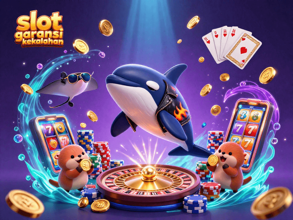 Experience slot garansi kekalahan with dynamic characters, spinning reels, and golden coins!