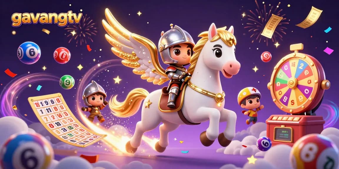 Experience thrilling gameplay with gavangtv as colorful lottery elements fill the vibrant scene.