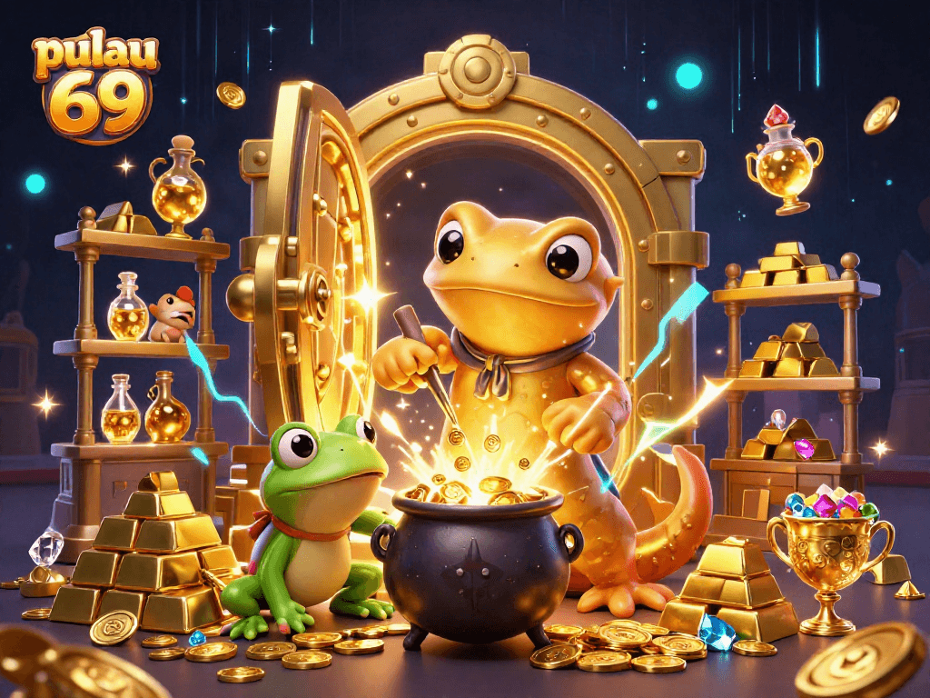 Pulau 69 offers thrilling casino adventures with a golden salamander alchemist and bubbling cauldrons.