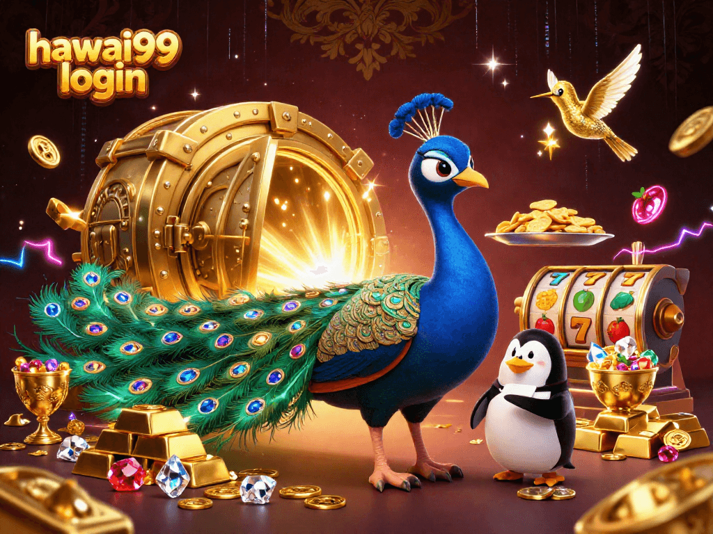Experience the vibrant world of hawai99 login with a dazzling casino scene brimming with gems and gold.