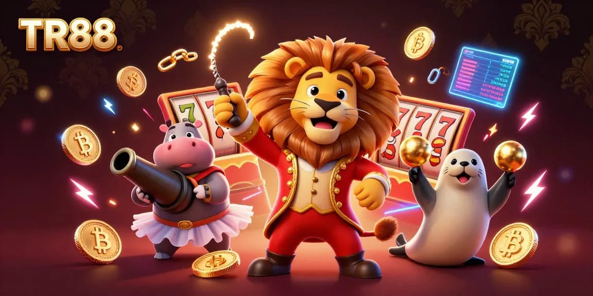 Join the excitement at TR88 with vibrant casino characters amidst thrilling gaming elements.