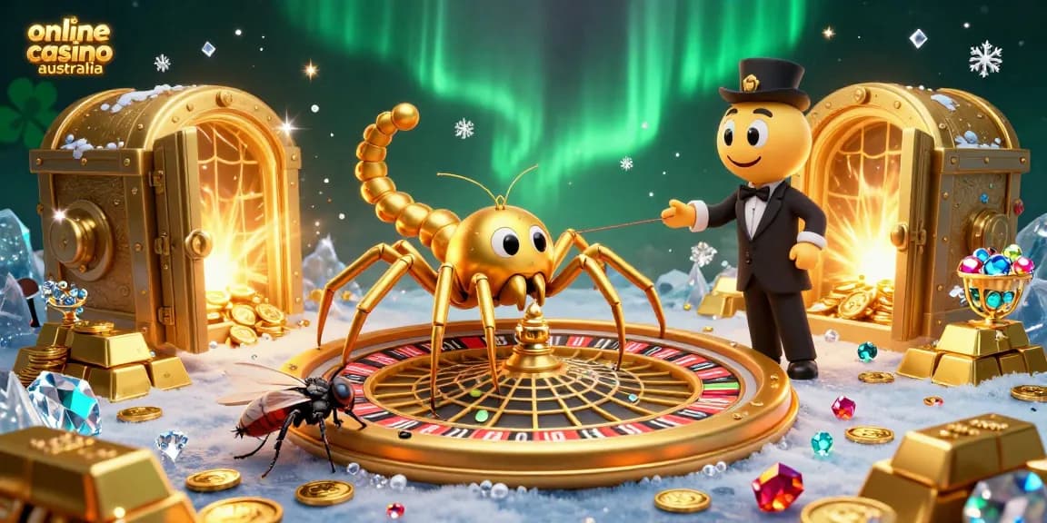Experience thrilling bets at this online casino Australia with a stunning roulette wheel scene.