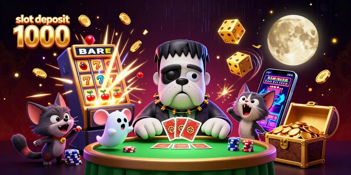 Experience exhilarating wins with slot deposit 1000 as lively characters celebrate casino excitement.