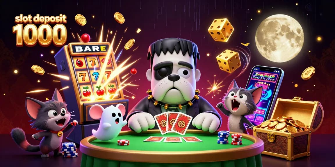 Experience exhilarating wins with slot deposit 1000 as lively characters celebrate casino excitement.