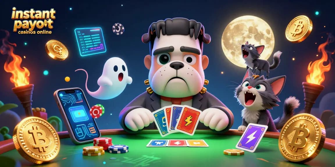 Experience the excitement of instant payout casinos online featuring animated characters and crypto elements.