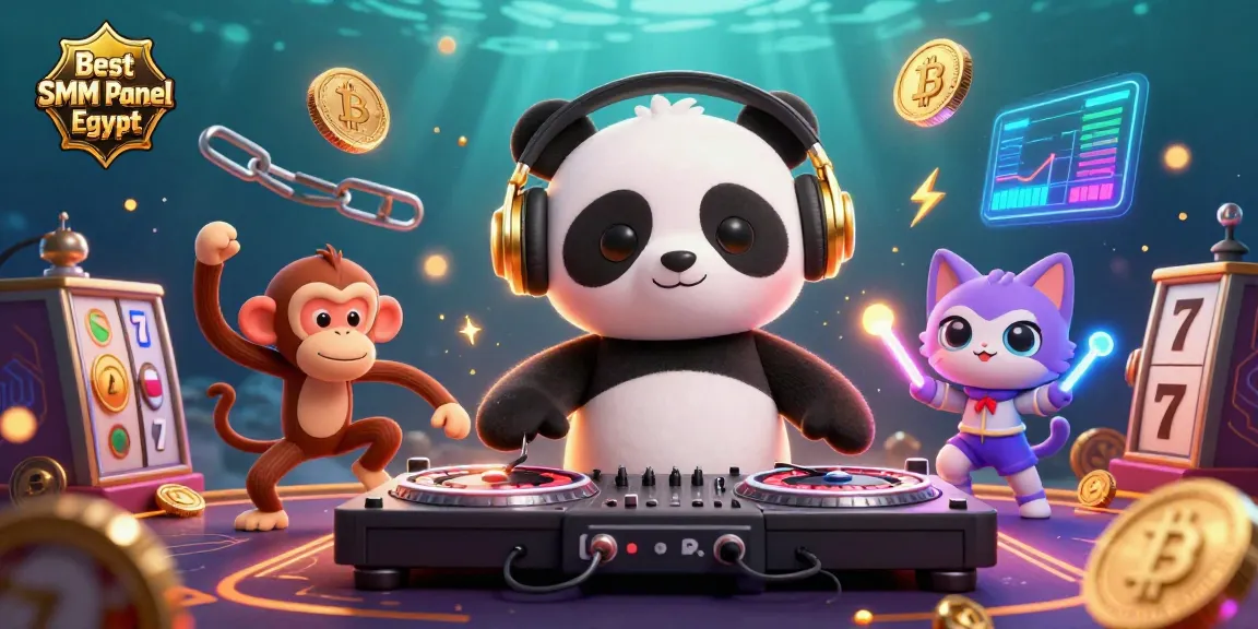 Engage with the Best SMM Panel Egypt featuring vibrant 3D characters and dynamic gambling-themed elements.