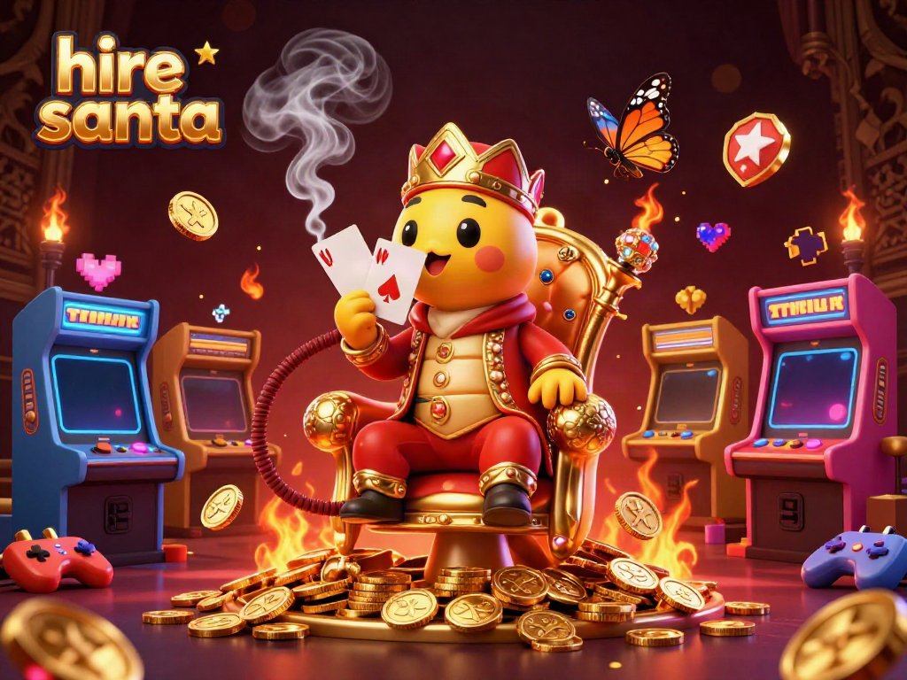 Experience the joy of hire santa with vibrant casino elements and a magical character scene.
