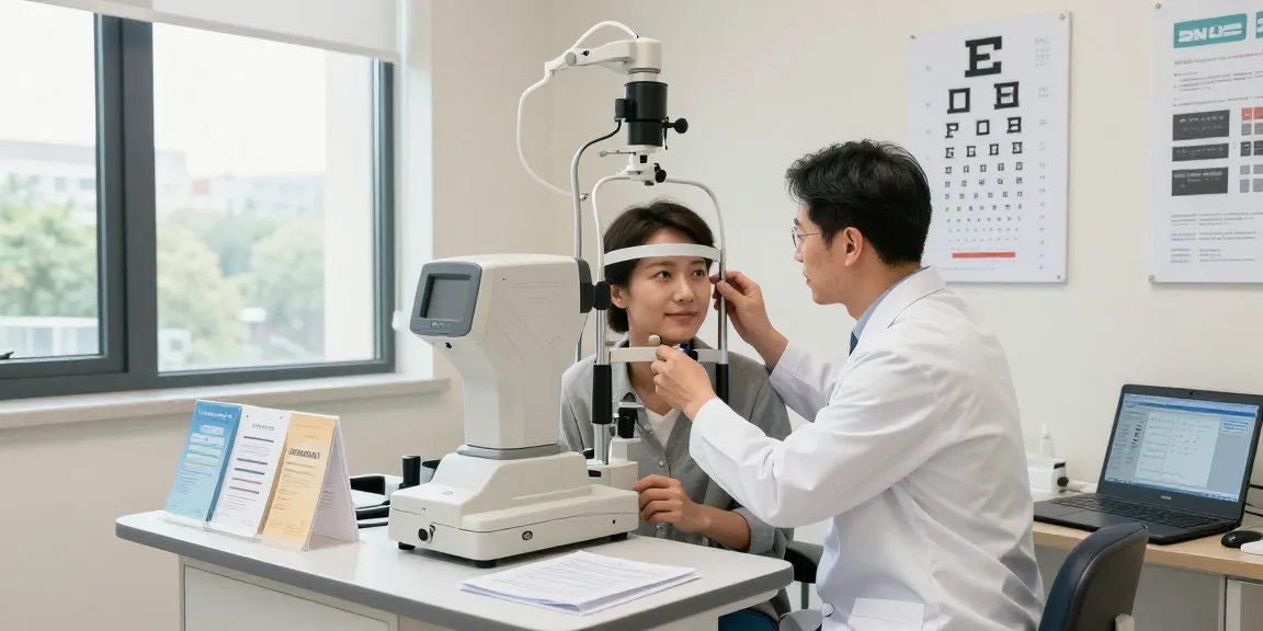 Eye care consultation at SNU Eye Clinic showcasing advanced testing and compassionate care in a modern setting.