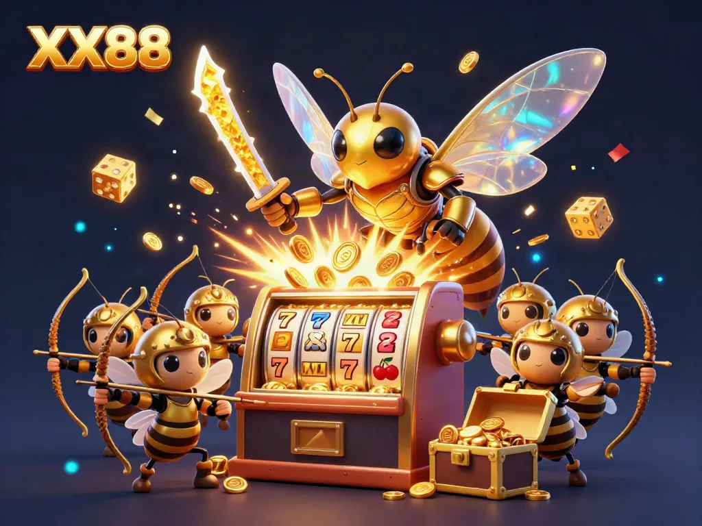 Spin the reels at XX88 with the golden hornet and bee archers amid dazzling jackpot action.