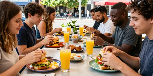 Enjoying the best brunch Austin has to offer with NYC-inspired sandwiches.