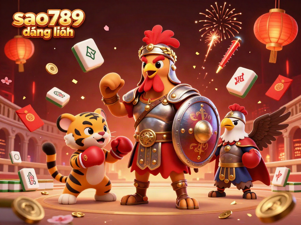 Sao789 đăng nhập showcases a dynamic casino scene with vibrant characters and gaming elements for an engaging experience.