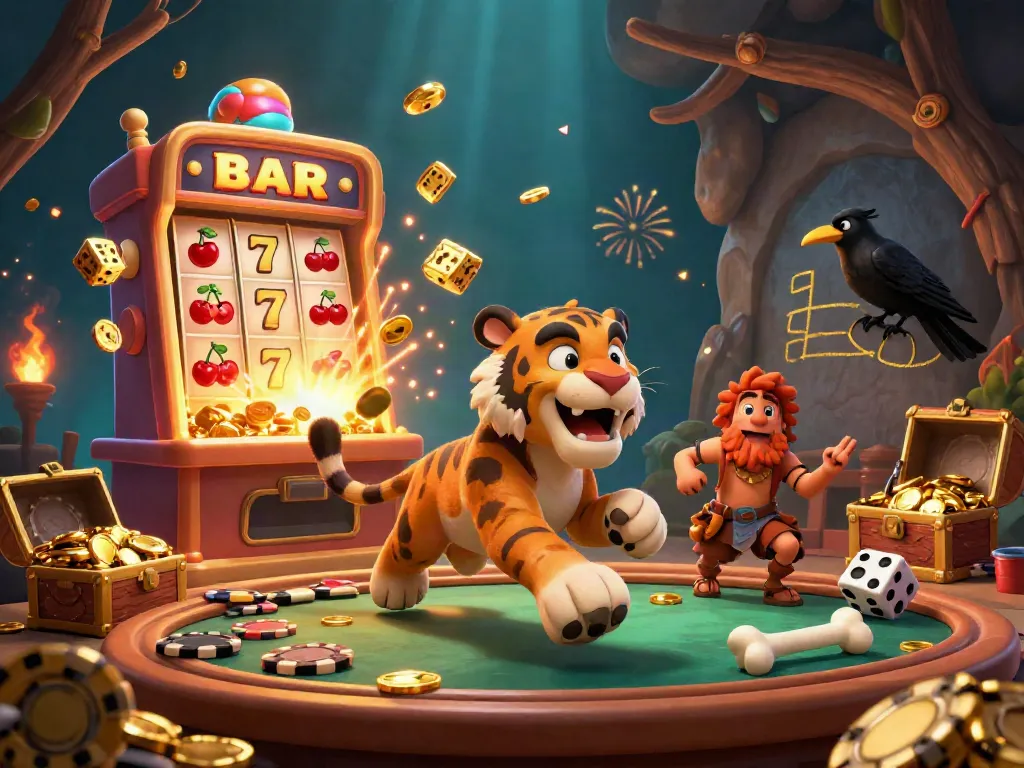 Experience the exciting casino adventure with XOILACTV in a vibrant prehistoric setting featuring dynamic characters.