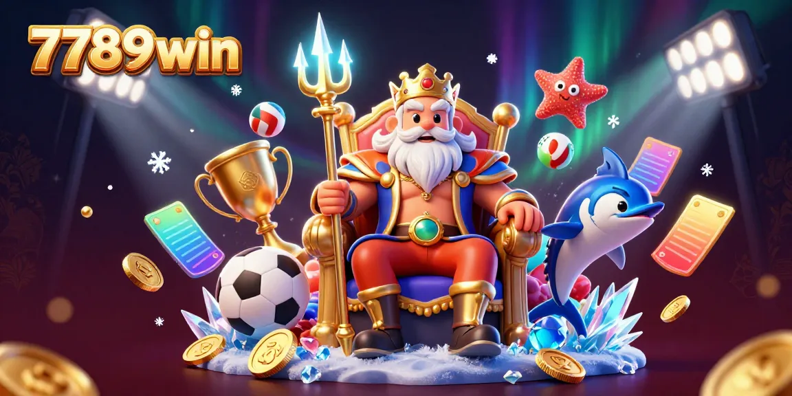 Experience gaming excitement at 7789win with Neptune, the sea king, amidst dynamic sports elements.