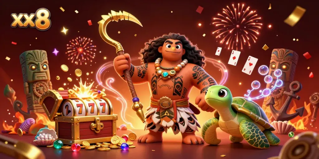 Engage with the thrilling xx 8 casino adventure featuring demigod and treasure in vibrant 3D.