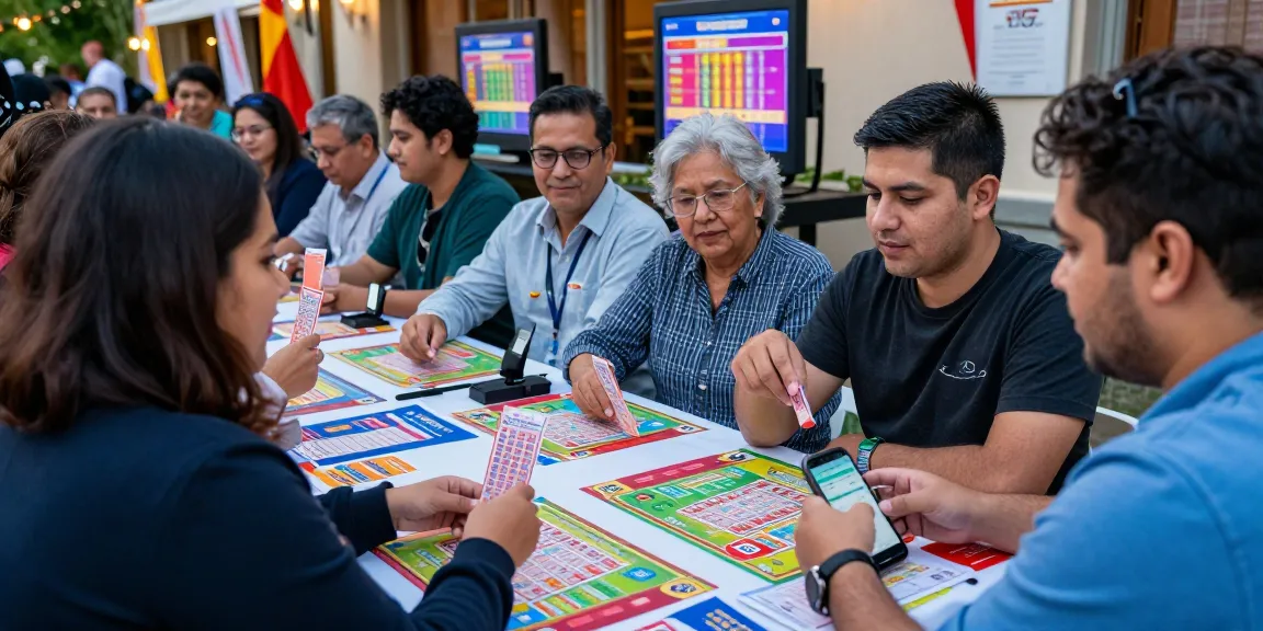 Cuplikan suasana ceritoto situs toto dengan peserta meriah menikmati permainan lotere, terlihat tiket dan hasil langsung, menciptakan atmosfer menyenangkan.