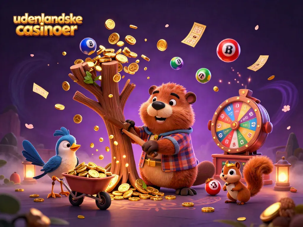 Experience the excitement of udenlandske casinoer with vibrant characters in a dynamic 3D scene.