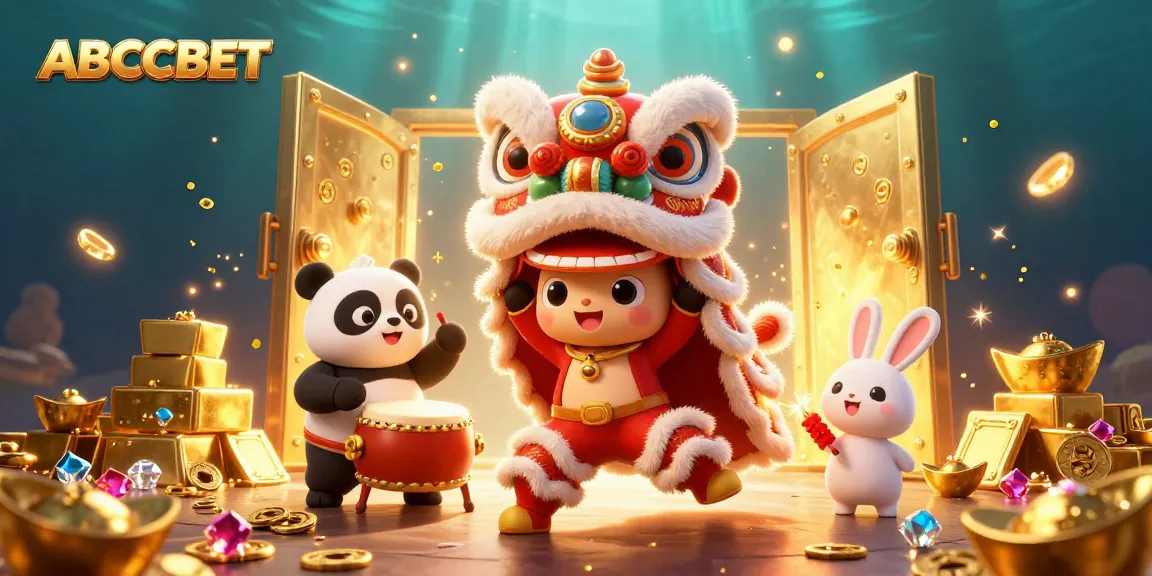 Join the excitement at ABCBET with lively characters in a vibrant casino-themed 3D scene.