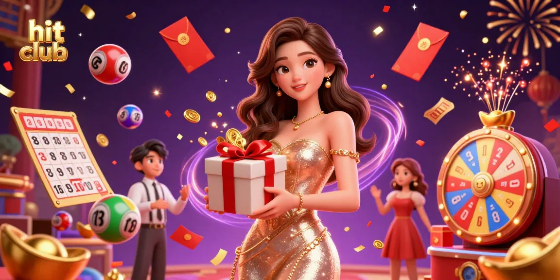 Experience the excitement of Hit Club casino with vibrant lottery elements and festive atmosphere.