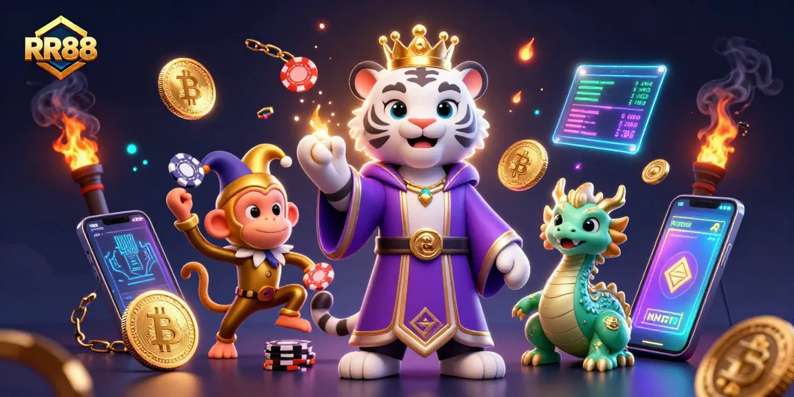Join RR88 for a thrilling gaming experience with a majestic tiger at the center.