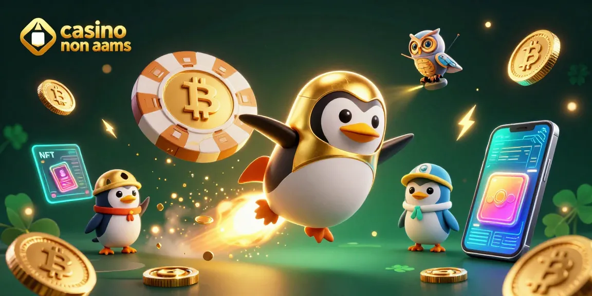 I migliori casino non AAMS offrono un'esperienza di gioco unica con un pinguino dorato che vola verso un casinò spaziale.