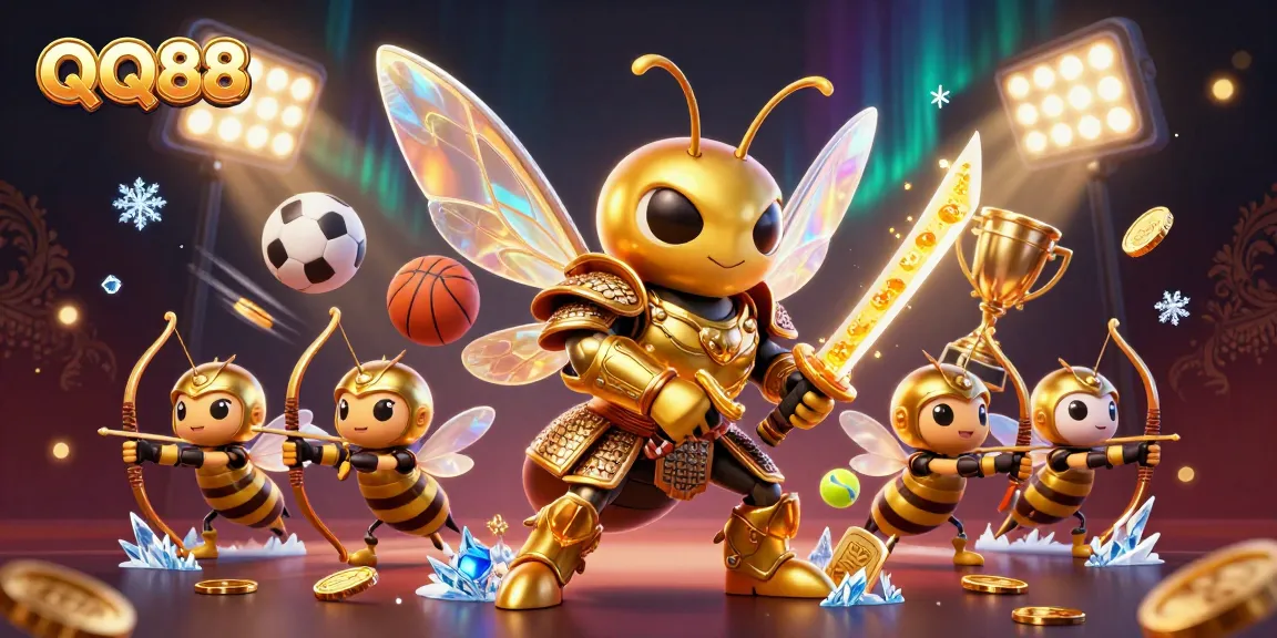 Engage in thrilling gaming at QQ88, featuring a colorful 3D casino scene filled with action!
