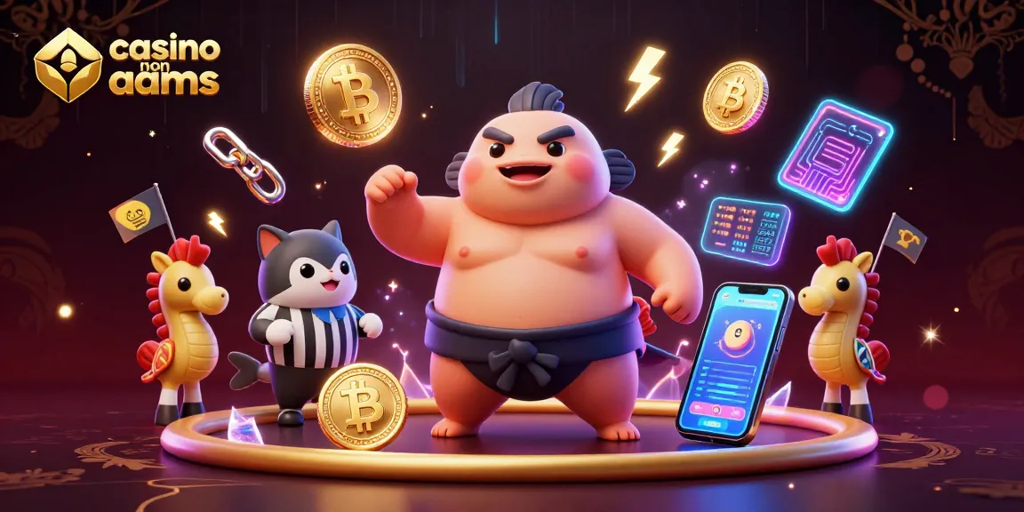 Partecipa a emozionanti giochi nei casino non AAMS con spettatori cavallucci marini e elementi crypto in una scena dinamica.