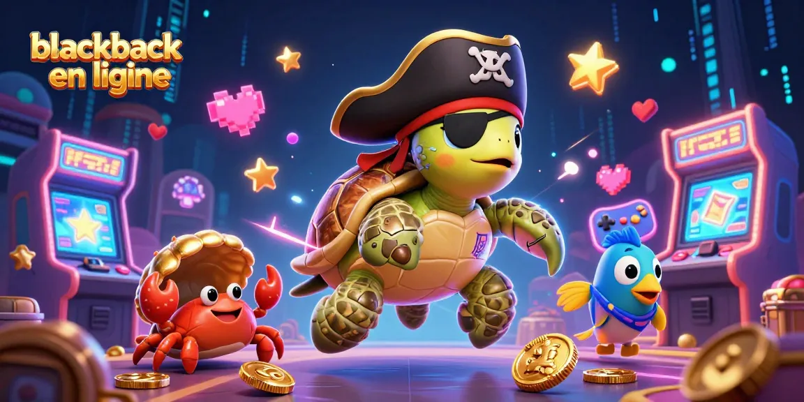 Jouez à blackjack en ligne avec des personnages animés divertissants et des machines à sous colorées.