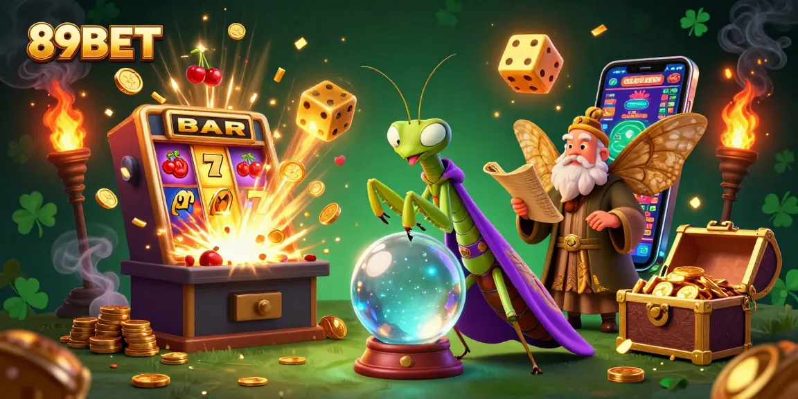 Experience the excitement of 89BET with vibrant casino graphics and captivating characters.